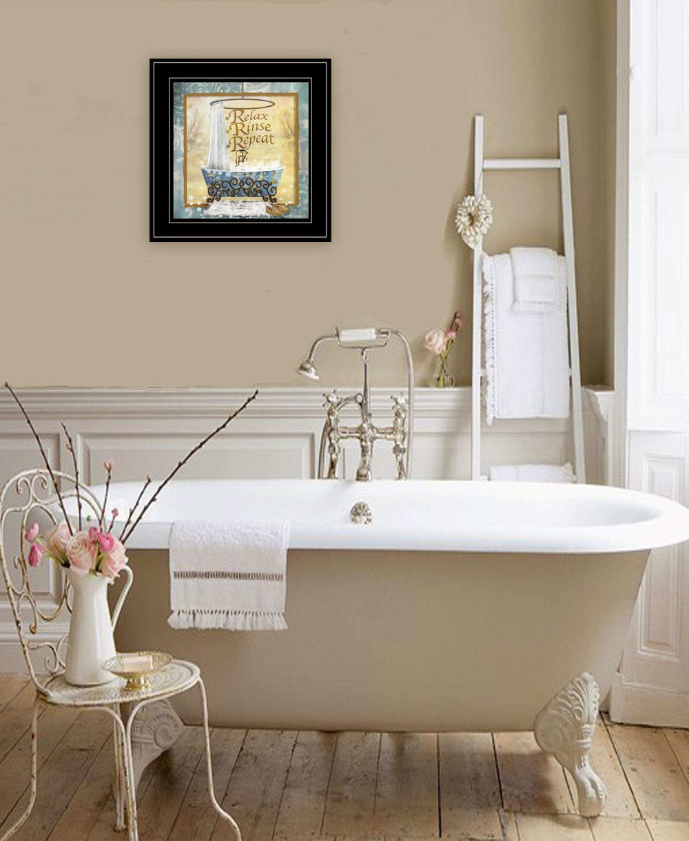 Relax Rinse Repeat 2 Black Framed Print Bathroom Wall Art - Homeroots - Flyclothing LLC
