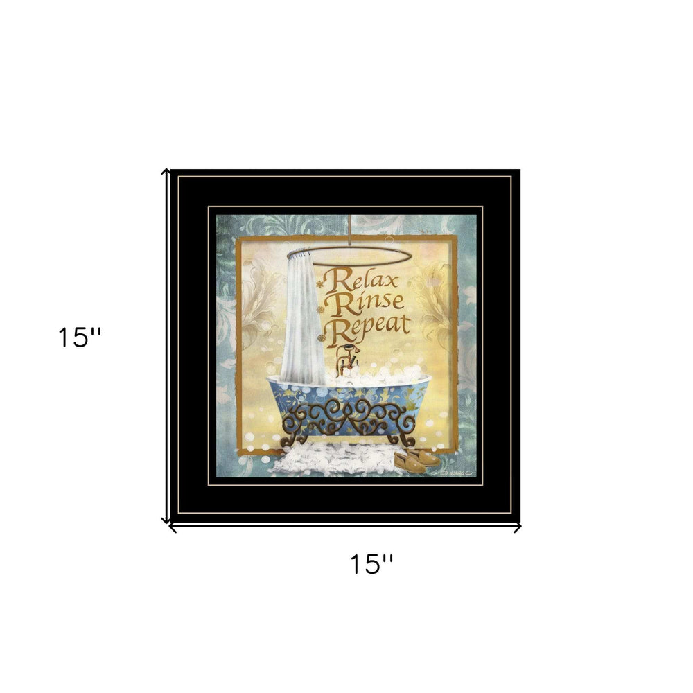 Relax Rinse Repeat 2 Black Framed Print Bathroom Wall Art - Homeroots - Flyclothing LLC