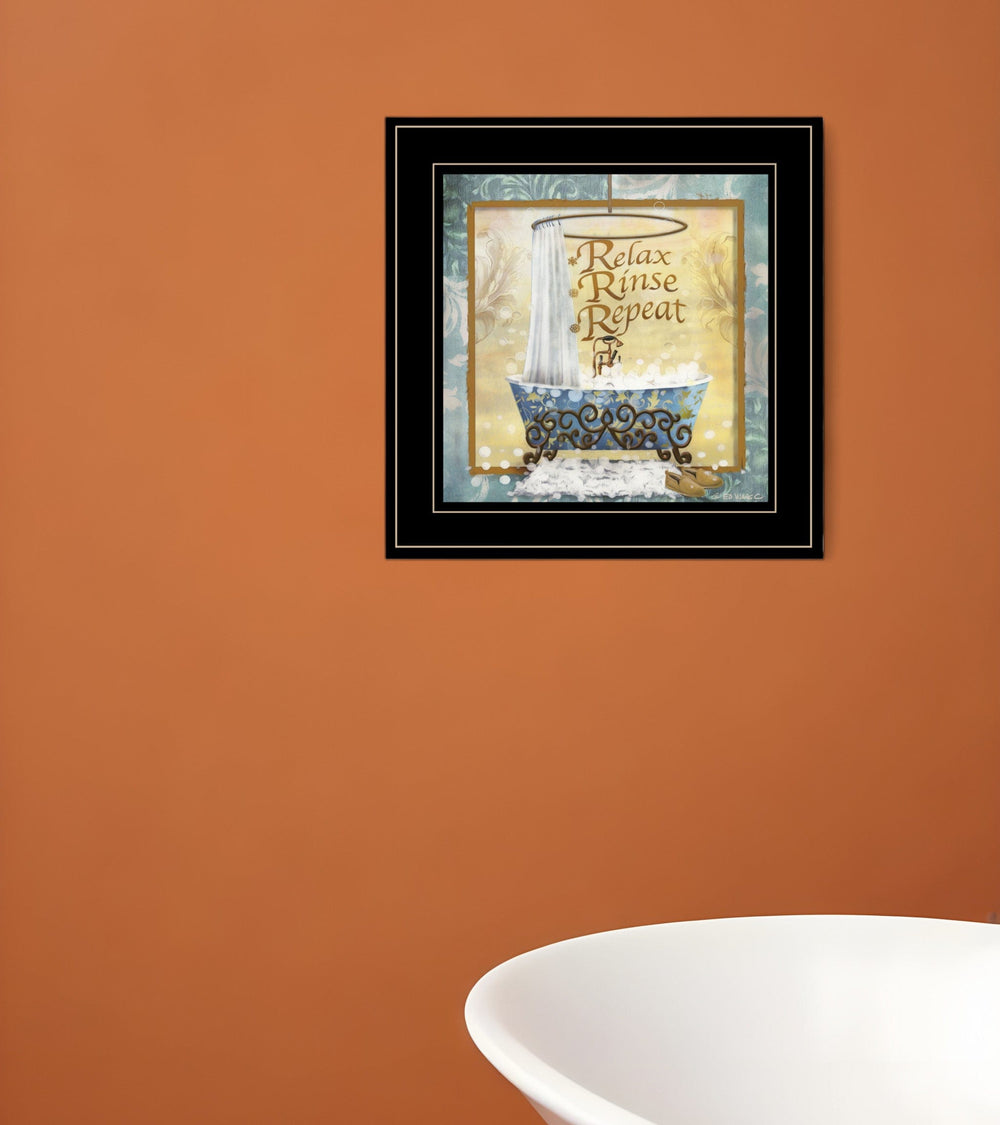 Relax Rinse Repeat 2 Black Framed Print Bathroom Wall Art - Homeroots