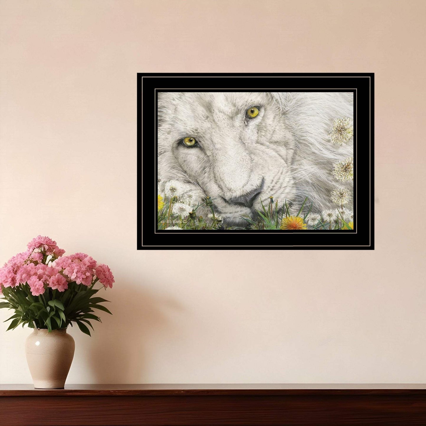Dandy Lion 3 Black Framed Print Wall Art - Homeroots - Flyclothing LLC