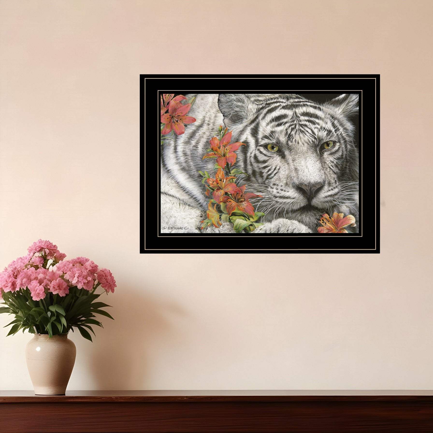 Tiger Lily 3 Black Framed Print Wall Art - Homeroots - Flyclothing LLC