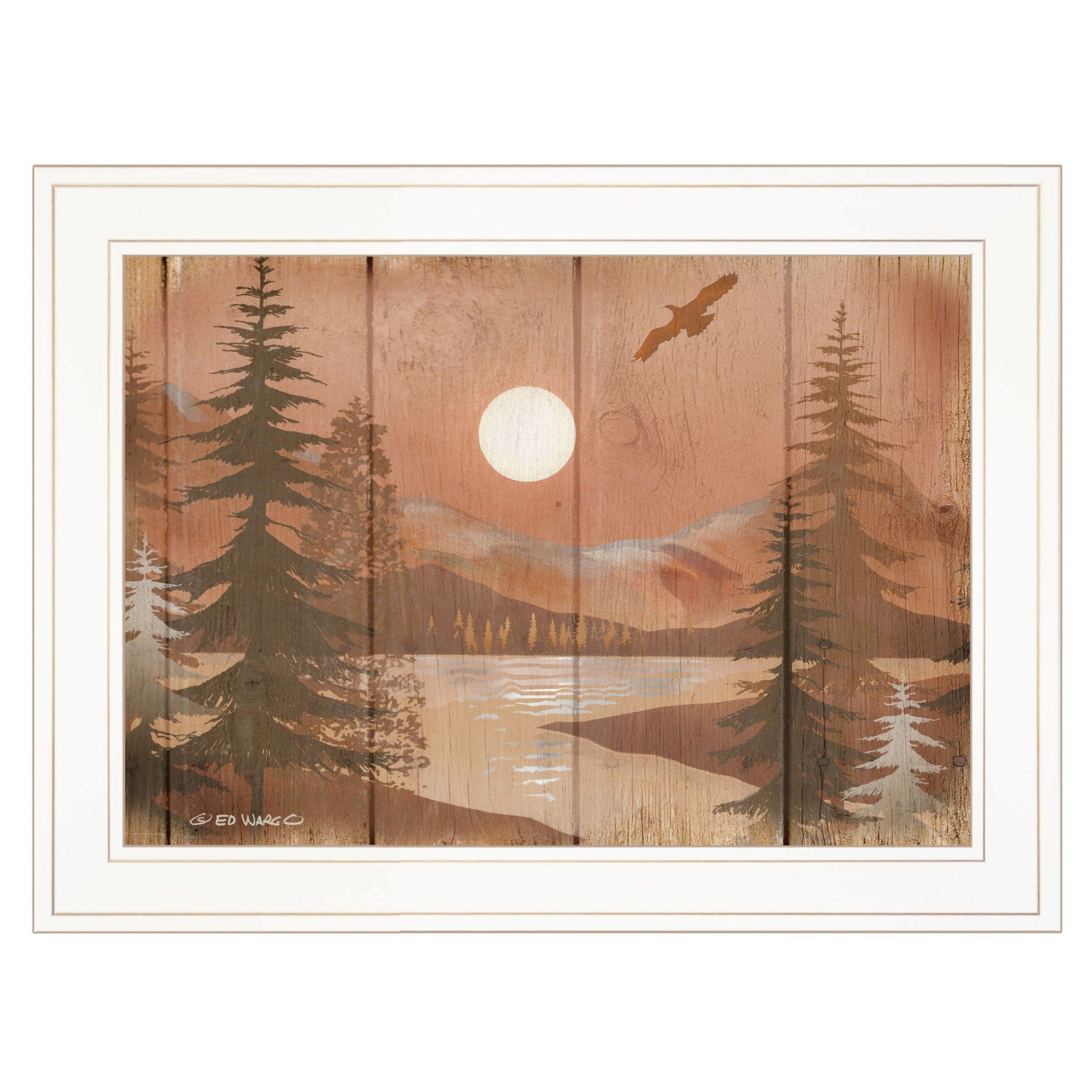Full Moon II White Framed Print Wall Art - Homeroots
