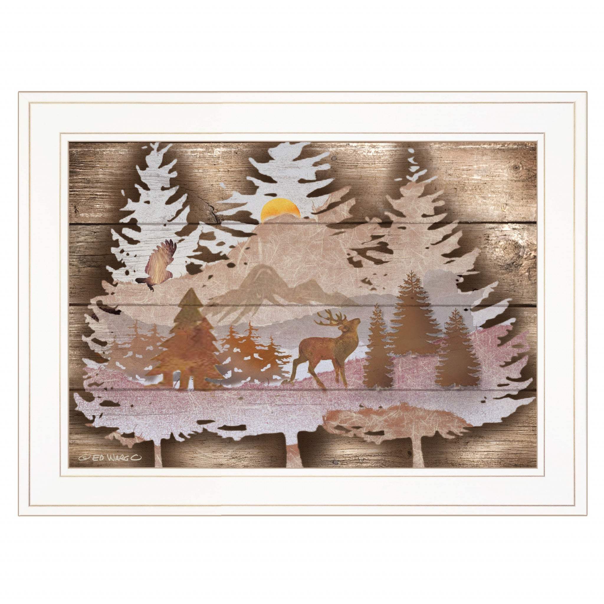 Great Outdoors I 2 White Framed Print Wall Art - Homeroots - Flyclothing LLC