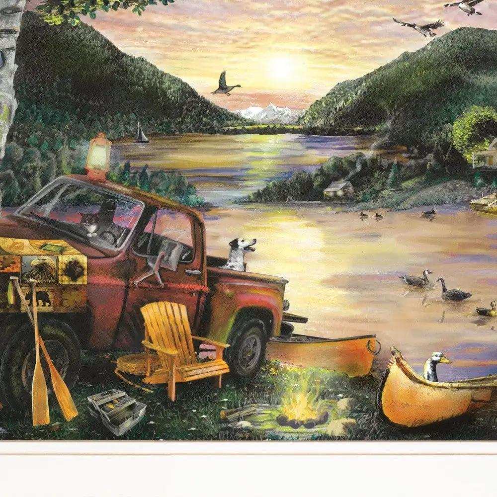 Lakefront Camping I 2 White Framed Print Wall Art - Homeroots - Flyclothing LLC