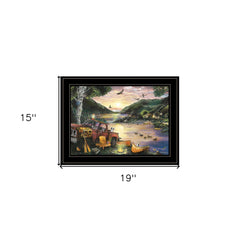 Lakefront Camping I 3 Black Framed Print Wall Art - Homeroots