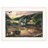 Lakefront Camping II 2 White Framed Print Wall Art - Homeroots