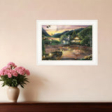 Lakefront Camping II 2 White Framed Print Wall Art - Homeroots