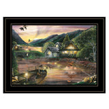Lakefront Camping II 3 Black Framed Print Wall Art - Homeroots