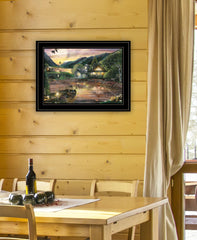 Lakefront Camping II 3 Black Framed Print Wall Art - Homeroots