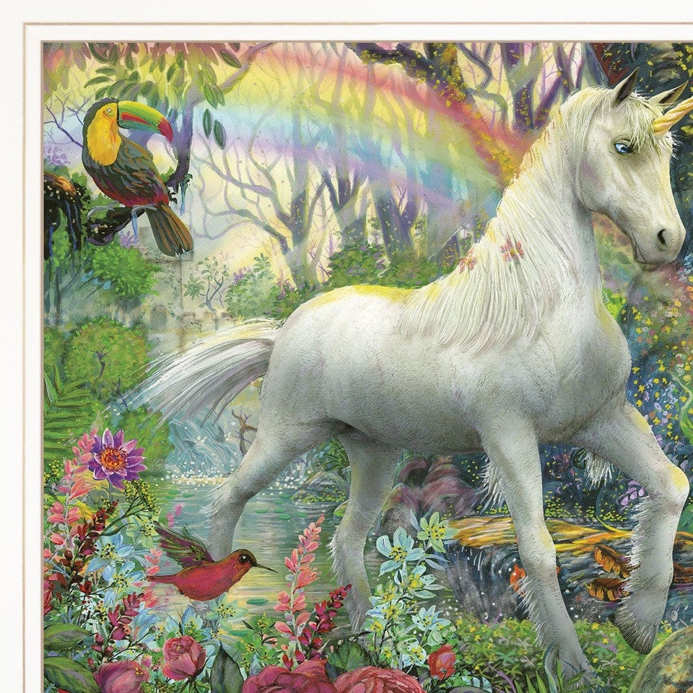 Rainbow Unicorn 2 White Framed Print Wall Art - Homeroots