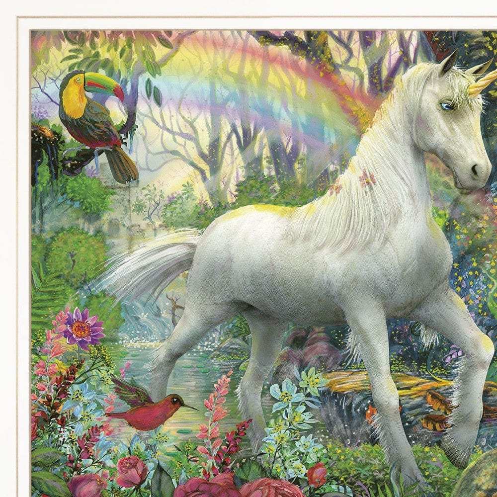 Rainbow Unicorn 2 White Framed Print Wall Art - Homeroots - Flyclothing LLC