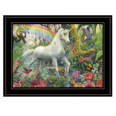 Rainbow Unicorn 3 Black Framed Print Wall Art - Homeroots