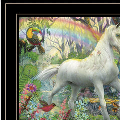 Rainbow Unicorn 3 Black Framed Print Wall Art - Homeroots