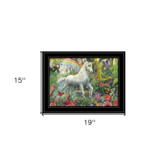 Rainbow Unicorn 3 Black Framed Print Wall Art - Homeroots