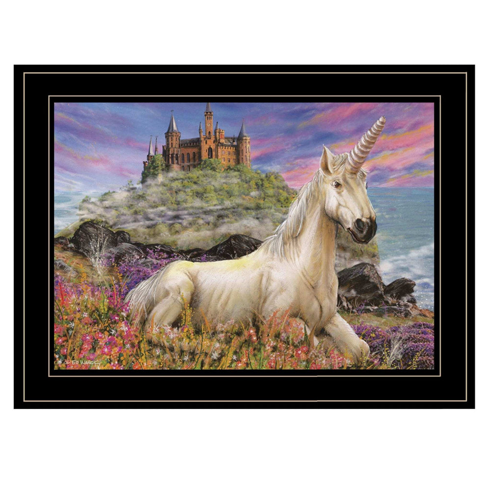 Royal Unicorn 3 Black Framed Print Wall Art - Homeroots - Flyclothing LLC