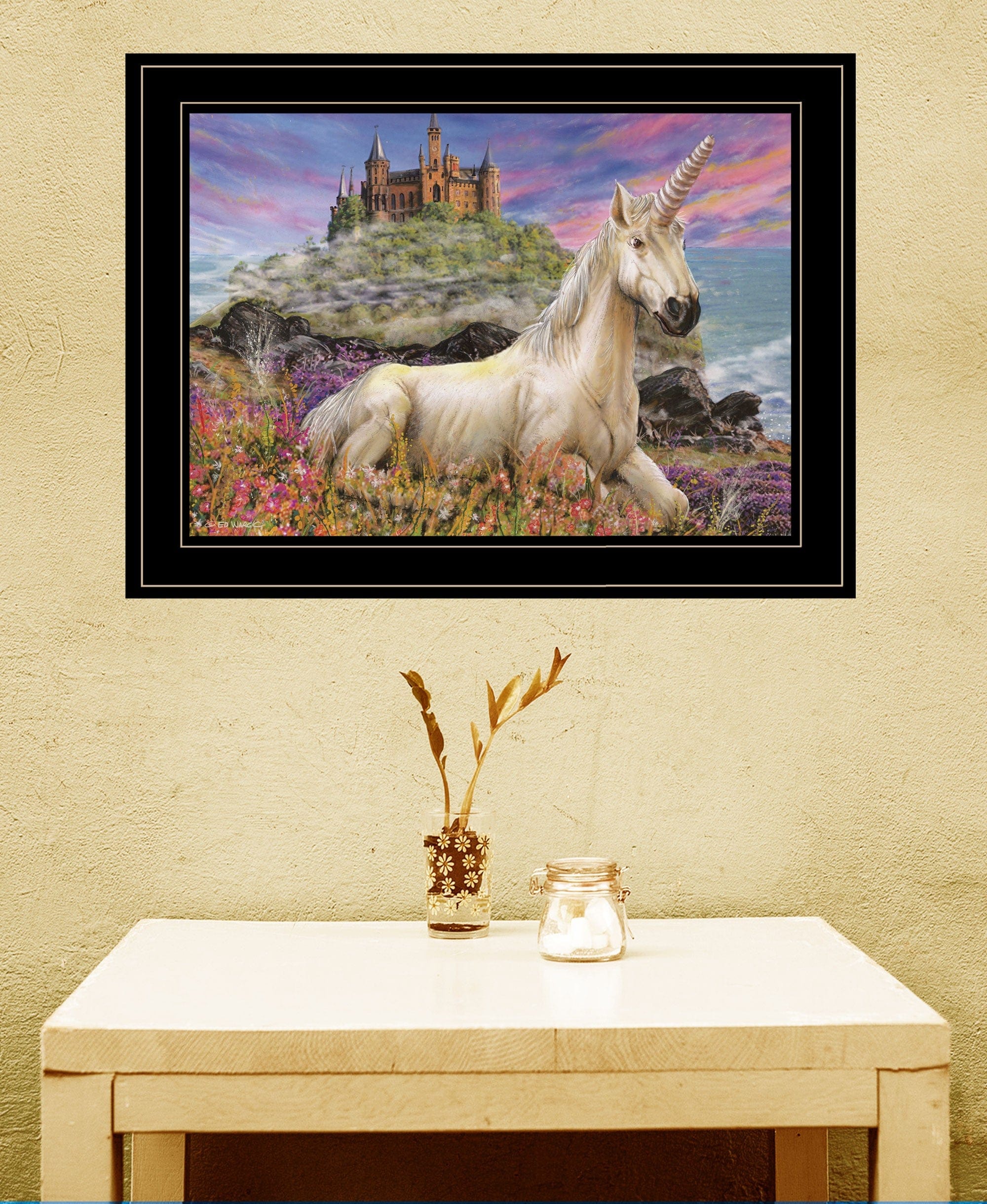 Royal Unicorn 3 Black Framed Print Wall Art - Homeroots