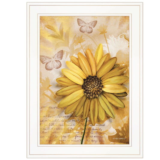 Flowers and Butterflies II 2 White Framed Print Wall Art - Homeroots