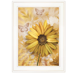 Flowers and Butterflies II 2 White Framed Print Wall Art - Homeroots