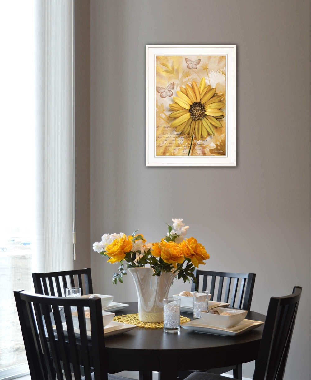 Flowers and Butterflies II 2 White Framed Print Wall Art - Homeroots - Flyclothing LLC