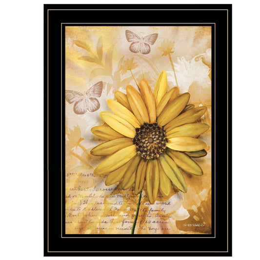 Flowers and Butterflies II 3 Black Framed Print Wall Art - Homeroots