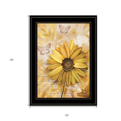 Flowers and Butterflies II 3 Black Framed Print Wall Art - Homeroots