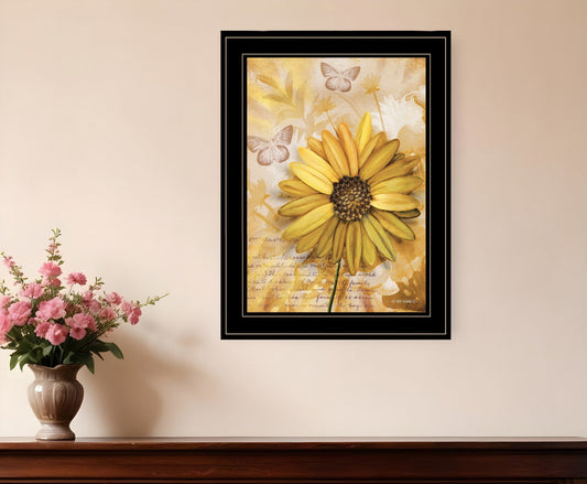 Flowers and Butterflies II 3 Black Framed Print Wall Art - Homeroots