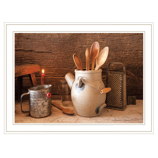 Grandmas Kitchen Tools 2 White Framed Print Kitchen Wall Art - Homeroots