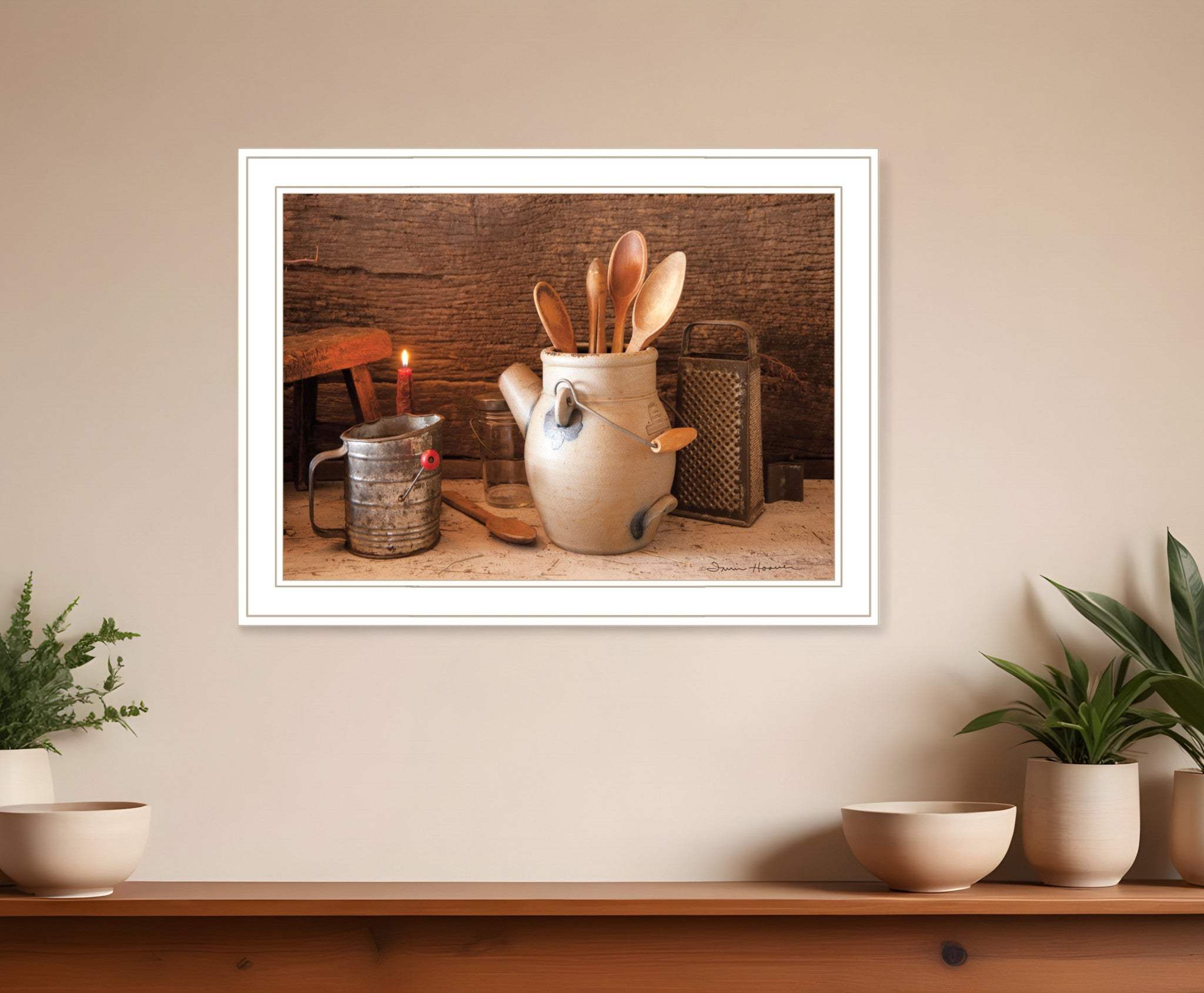 Grandmas Kitchen Tools 2 White Framed Print Kitchen Wall Art - Homeroots - Flyclothing LLC