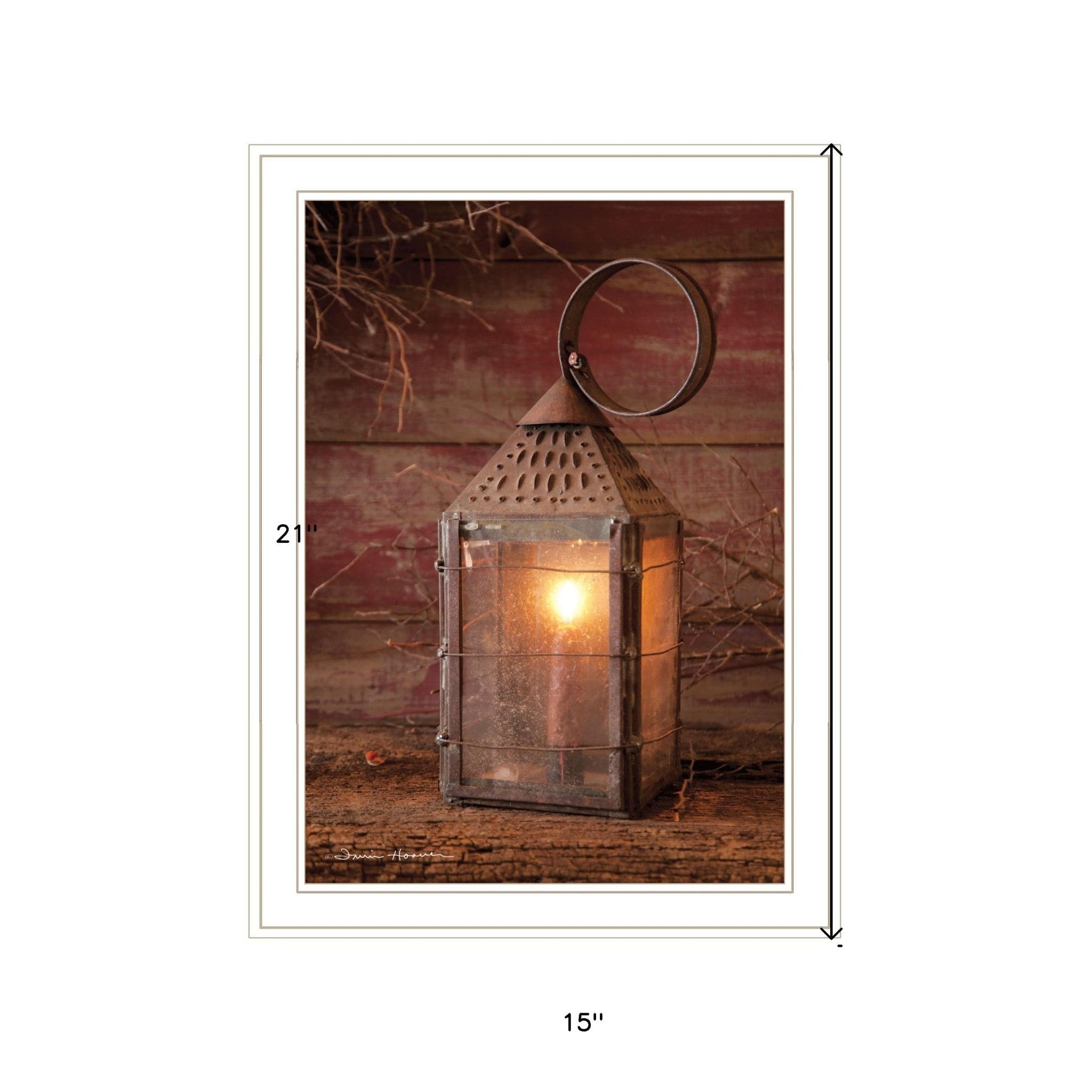 Innkeepers Lantern 3 White Framed Print Wall Art - Homeroots