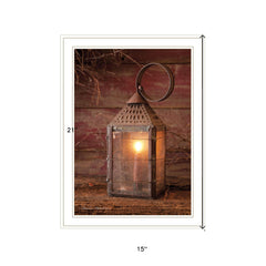Innkeepers Lantern 3 White Framed Print Wall Art - Homeroots