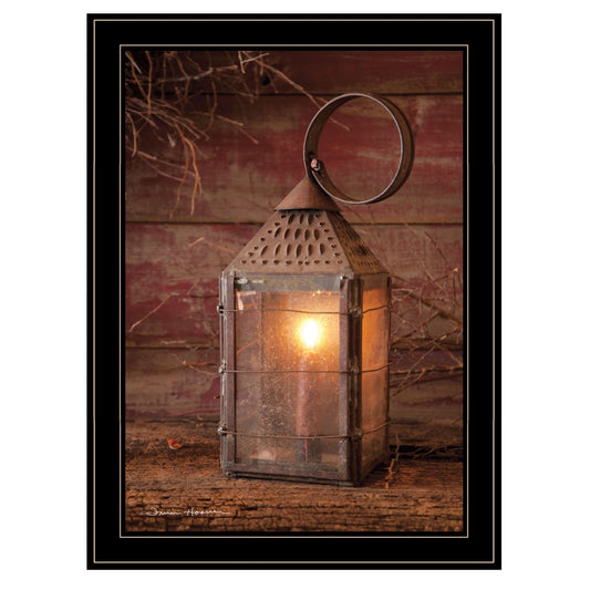 Innkeepers Lantern 1 Black Framed Print Wall Art - Homeroots