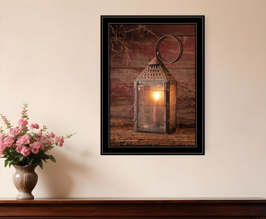 Innkeepers Lantern 1 Black Framed Print Wall Art - Homeroots