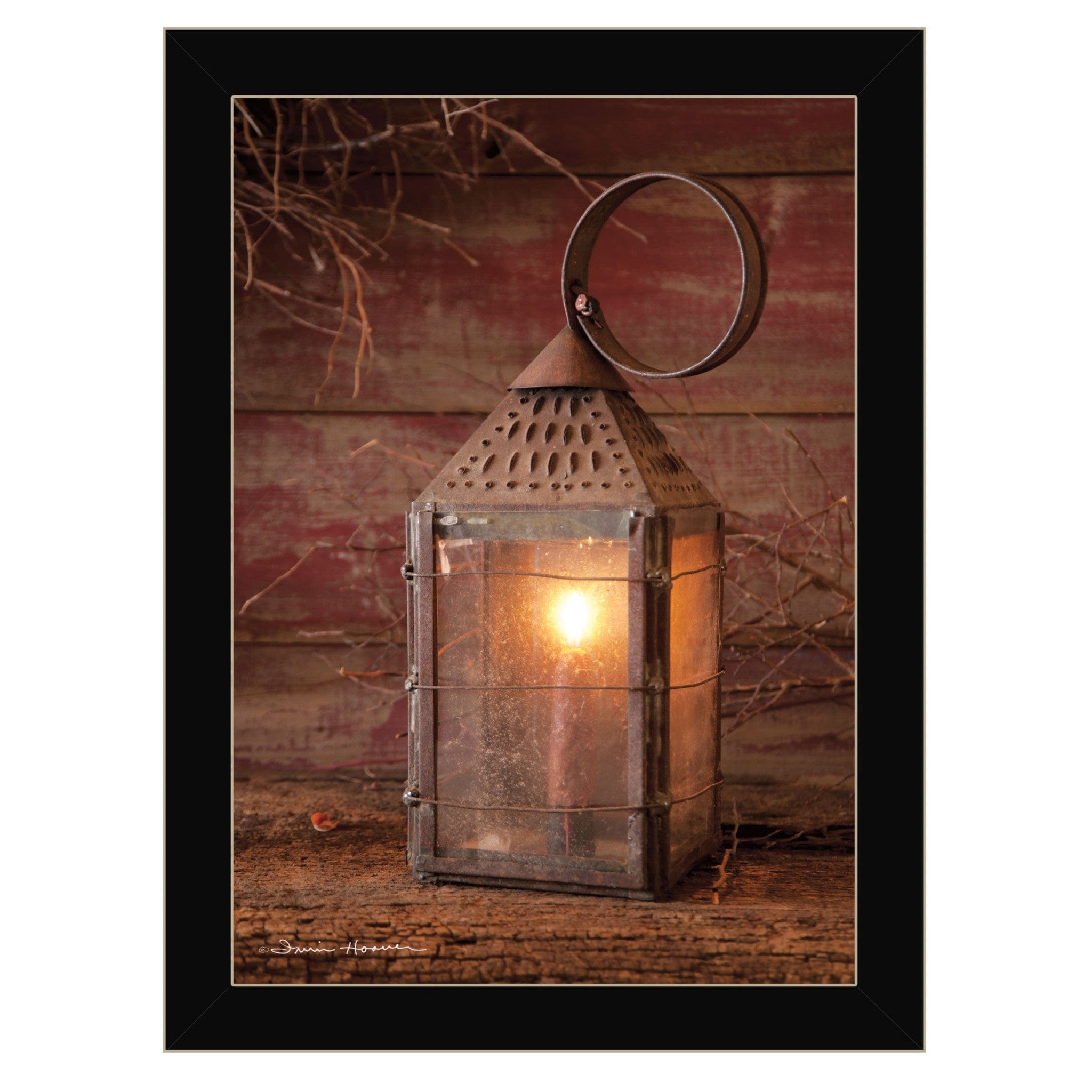 Innkeepers Lantern 2 Black Framed Print Wall Art - Homeroots