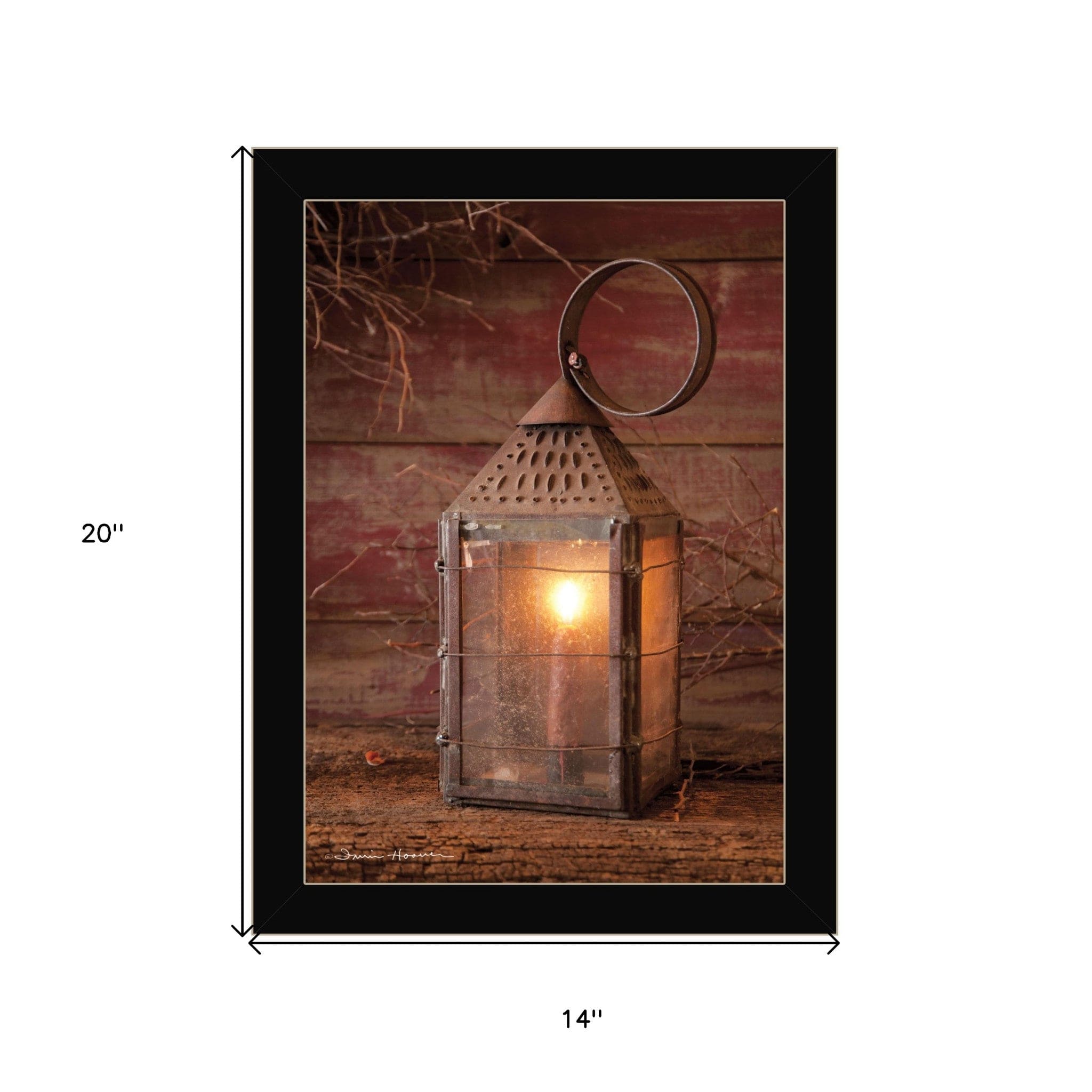 Innkeepers Lantern 2 Black Framed Print Wall Art - Homeroots