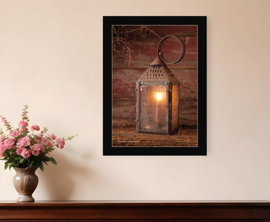 Innkeepers Lantern 2 Black Framed Print Wall Art - Homeroots