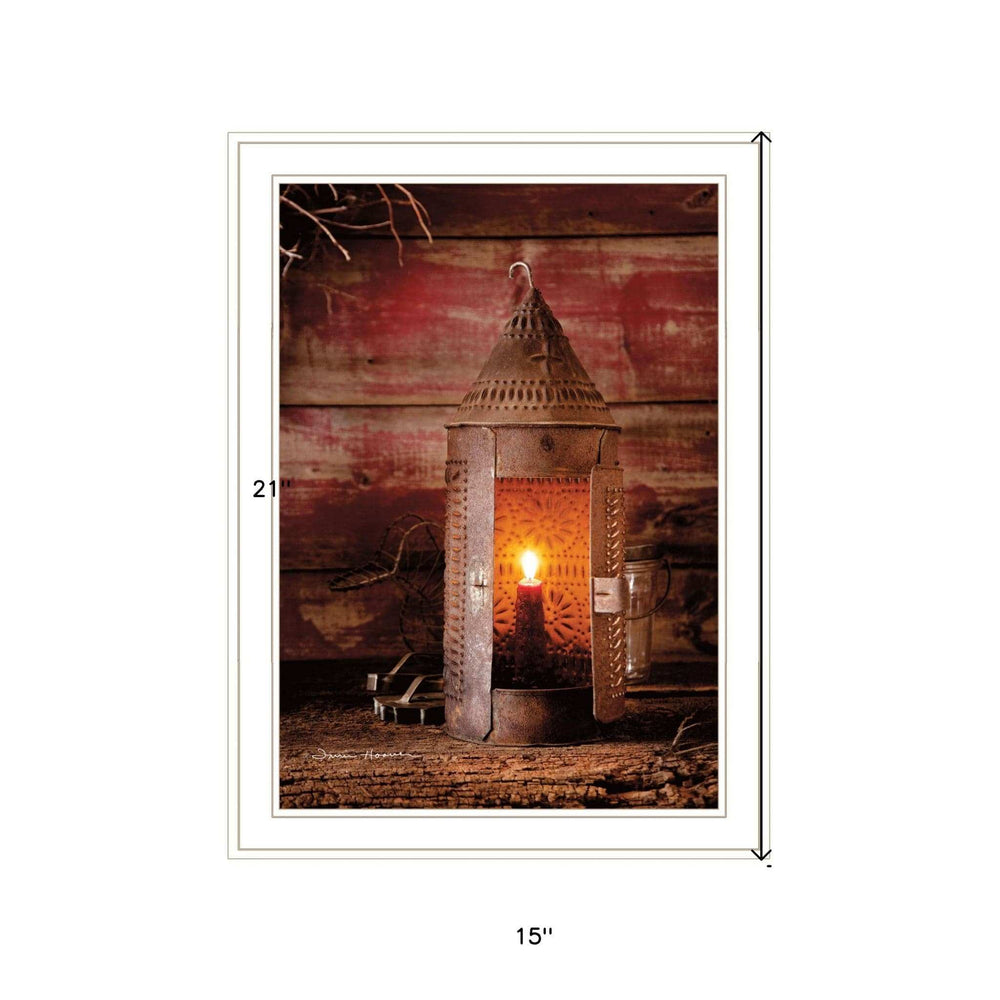 Tinners Lantern 1 White Framed Print Wall Art - Homeroots - Flyclothing LLC