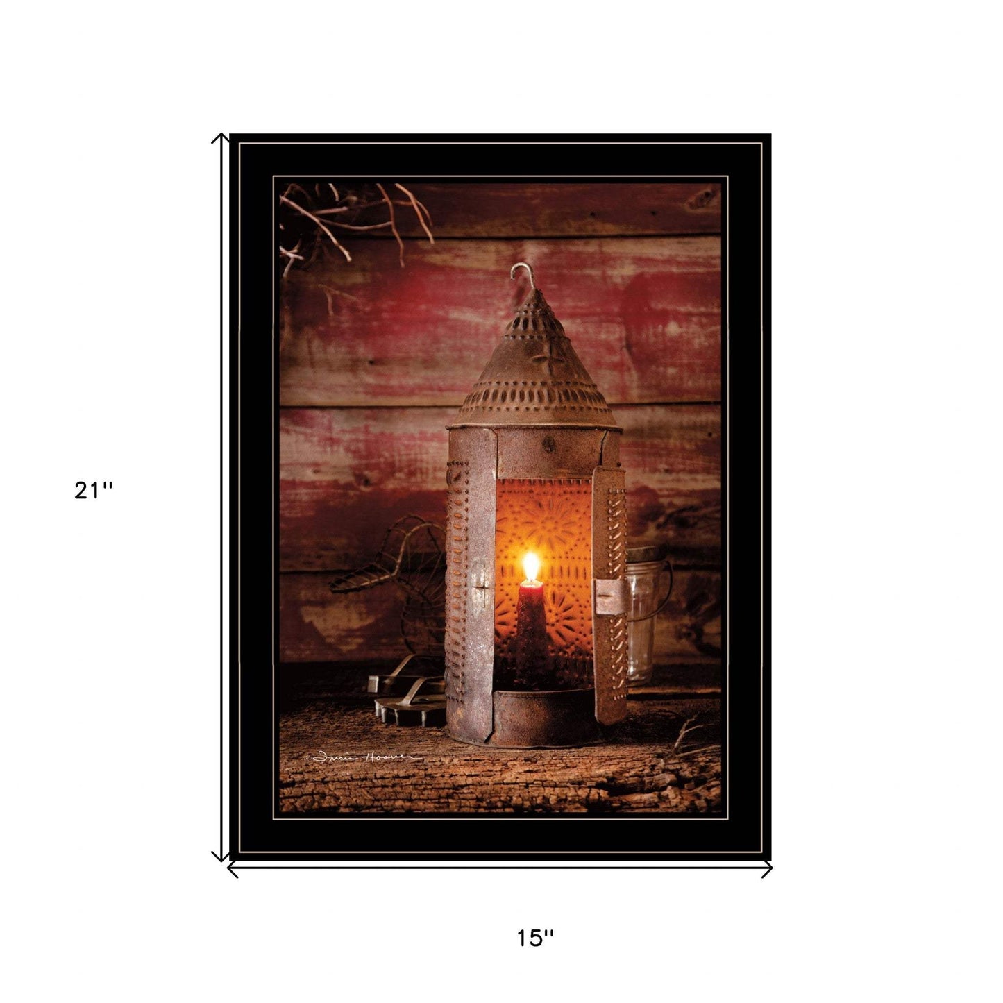 Tinners Lantern 2 Black Framed Print Wall Art - Homeroots - Flyclothing LLC