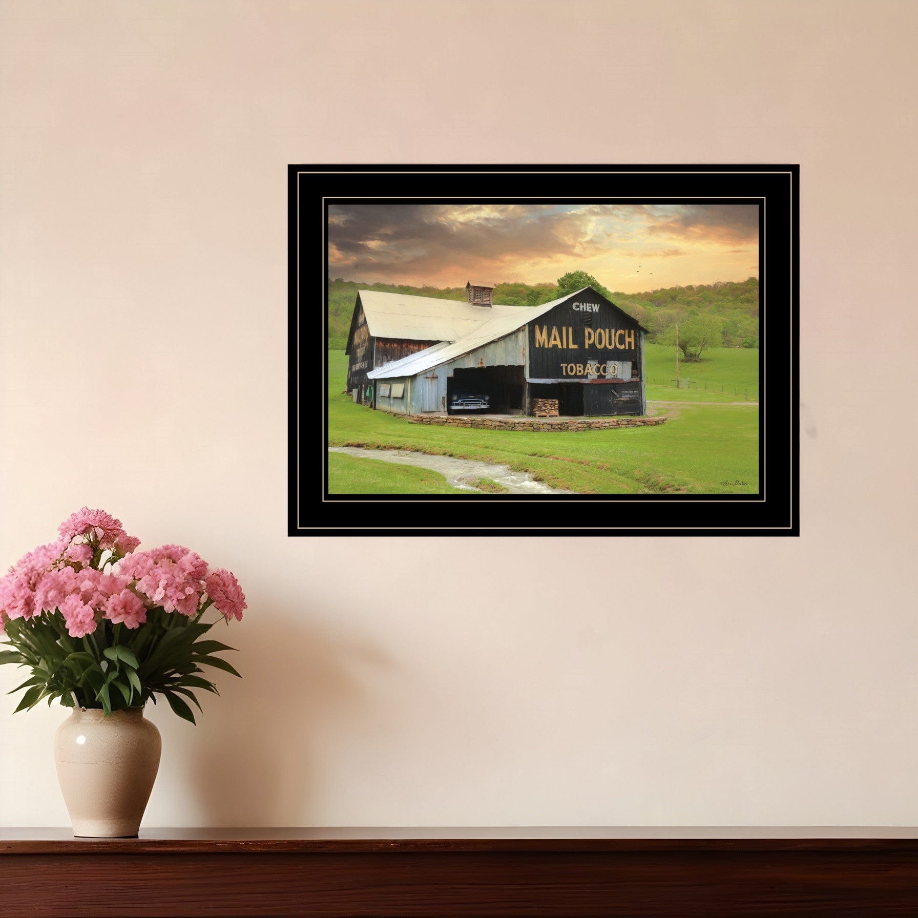 Mail Pouch Barn 5 Black Framed Print Wall Art - Homeroots