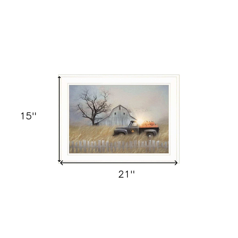 Fall Pumpkin Harvest 2 White Framed Print Kitchen Wall Art - Homeroots - Flyclothing LLC