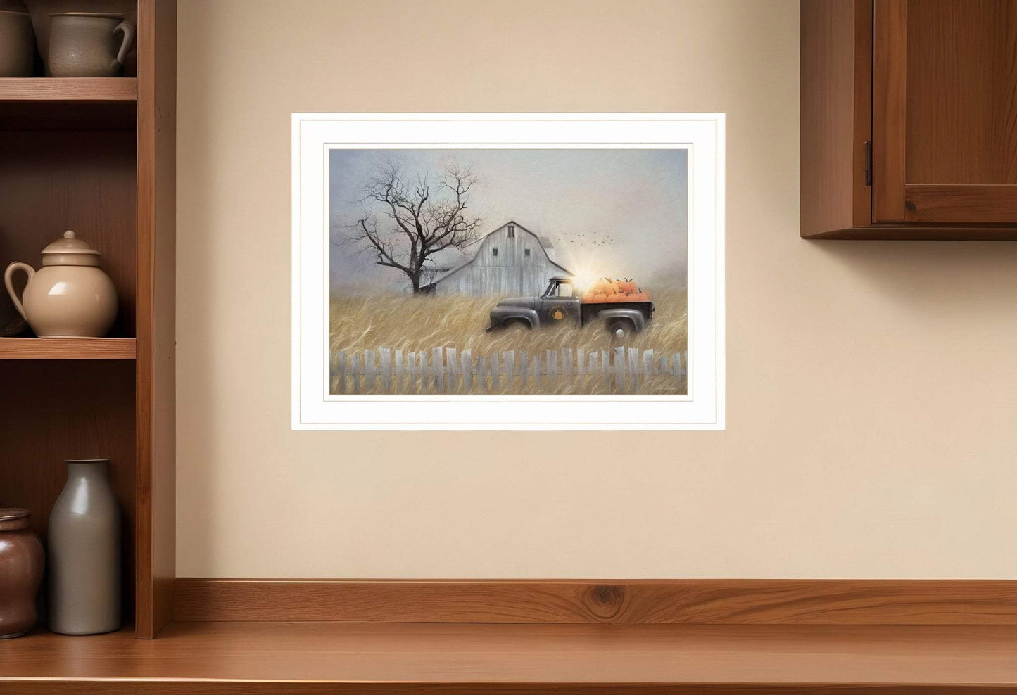 Fall Pumpkin Harvest 2 White Framed Print Kitchen Wall Art - Homeroots - Flyclothing LLC