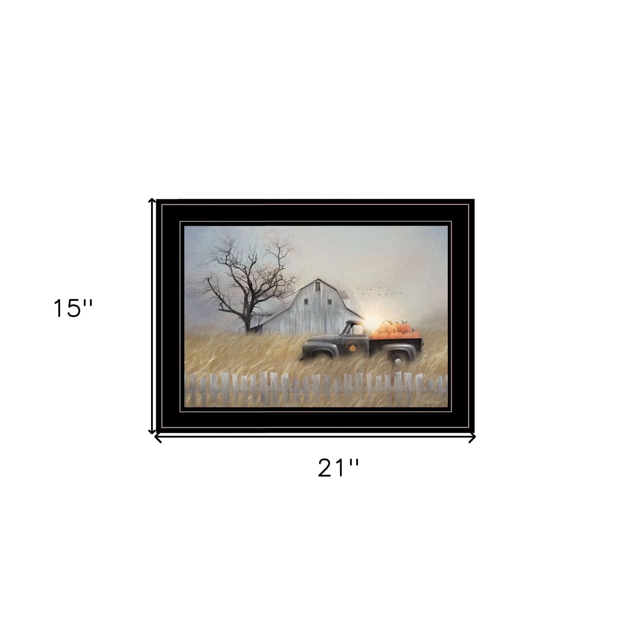 Fall Pumpkin Harvest 3 Black Framed Print Kitchen Wall Art - Homeroots