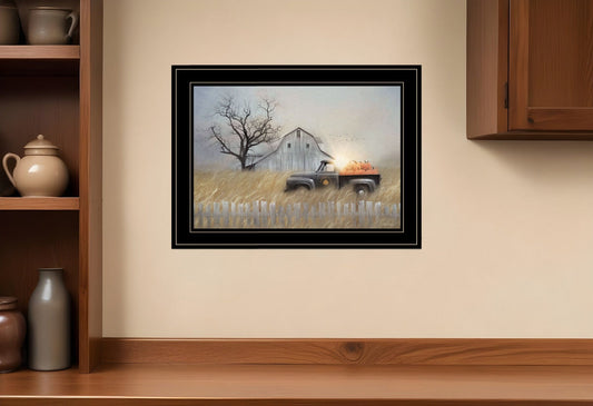 Fall Pumpkin Harvest 3 Black Framed Print Kitchen Wall Art - Homeroots