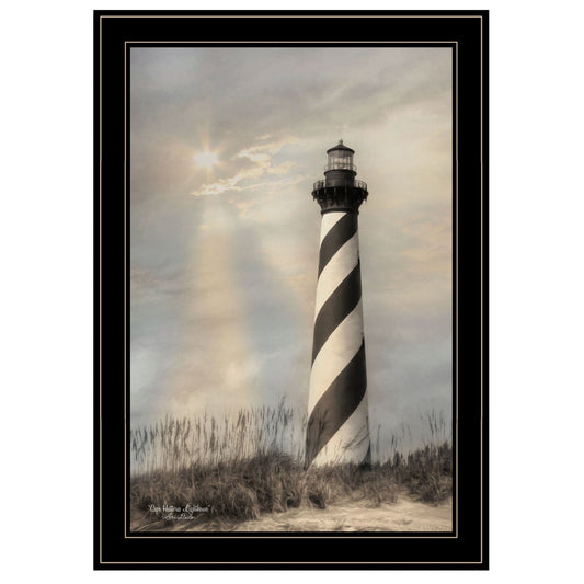 Cape Hatteras Lighthouse 3 Black Framed Print Wall Art - Homeroots