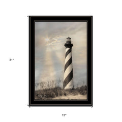 Cape Hatteras Lighthouse 3 Black Framed Print Wall Art - Homeroots
