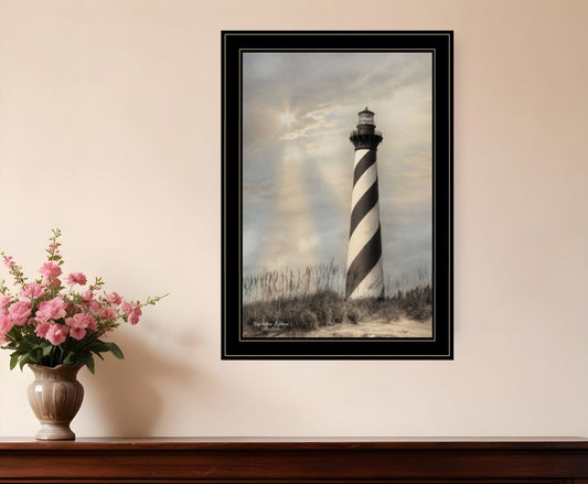 Cape Hatteras Lighthouse 3 Black Framed Print Wall Art - Homeroots