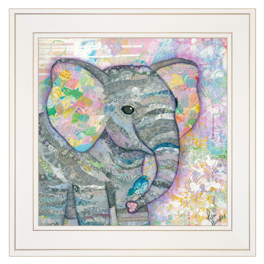 Elephant I 2 White Framed Print Wall Art - Homeroots