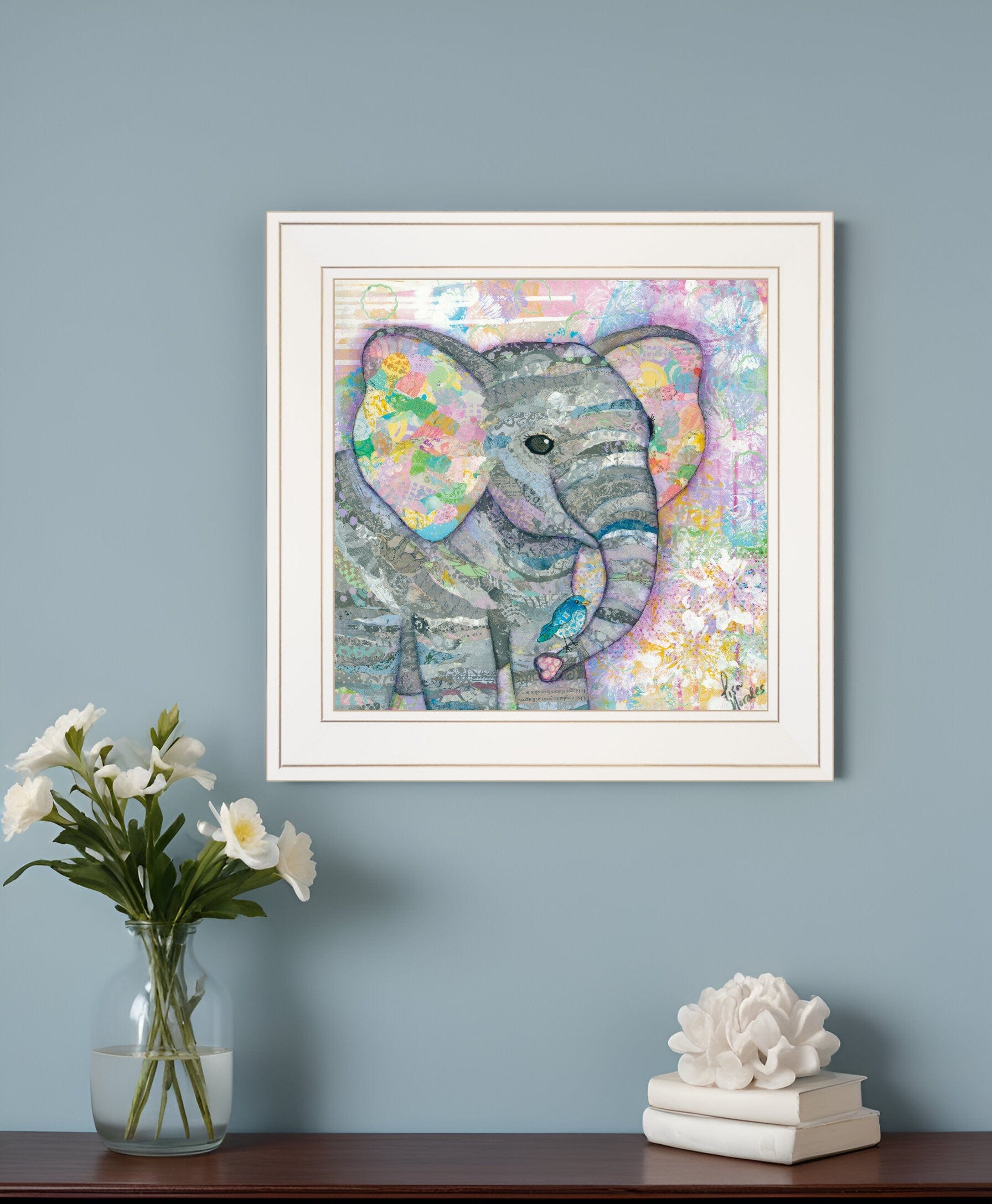 Elephant I 2 White Framed Print Wall Art - Homeroots