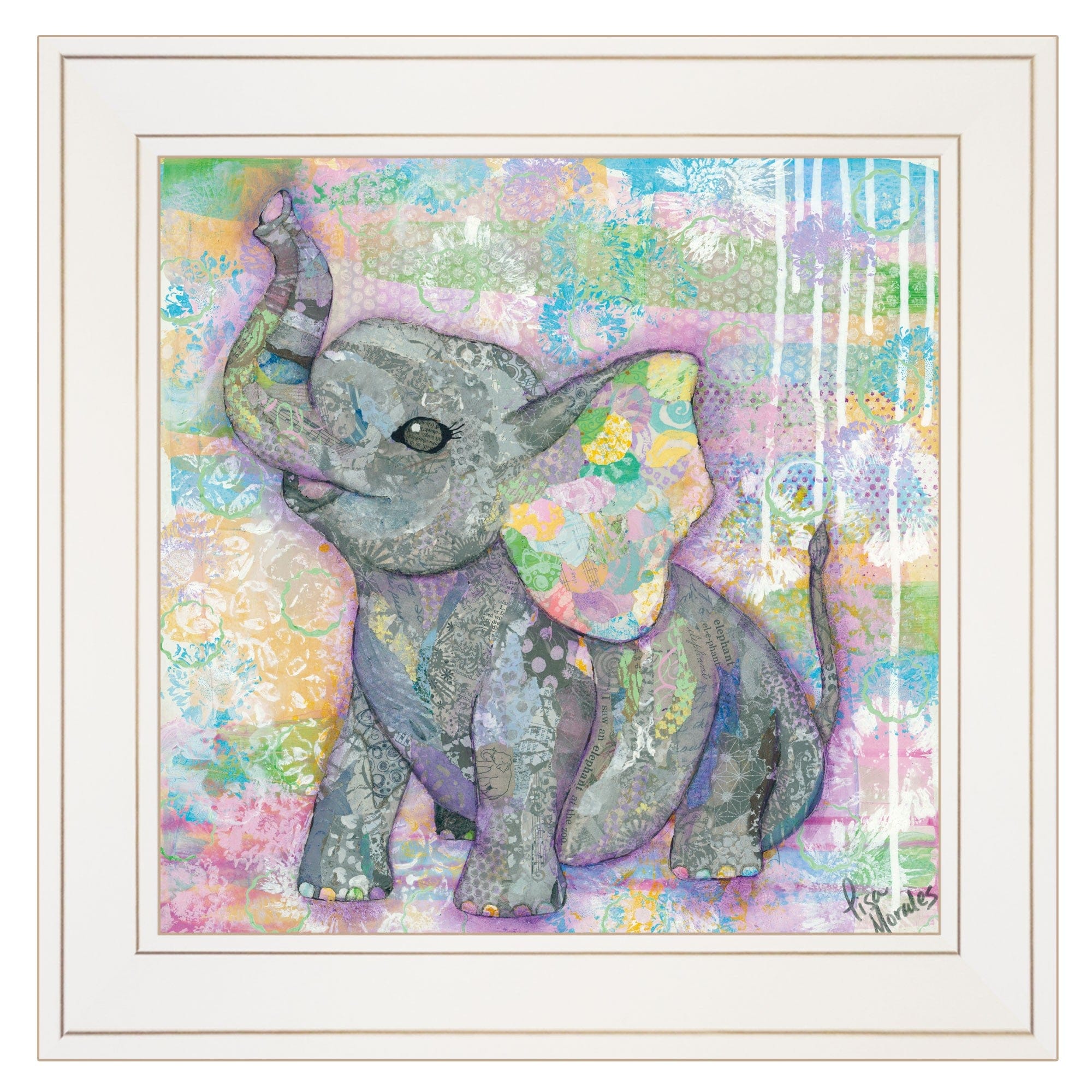 Elephant II 2 White Framed Print Wall Art - Homeroots