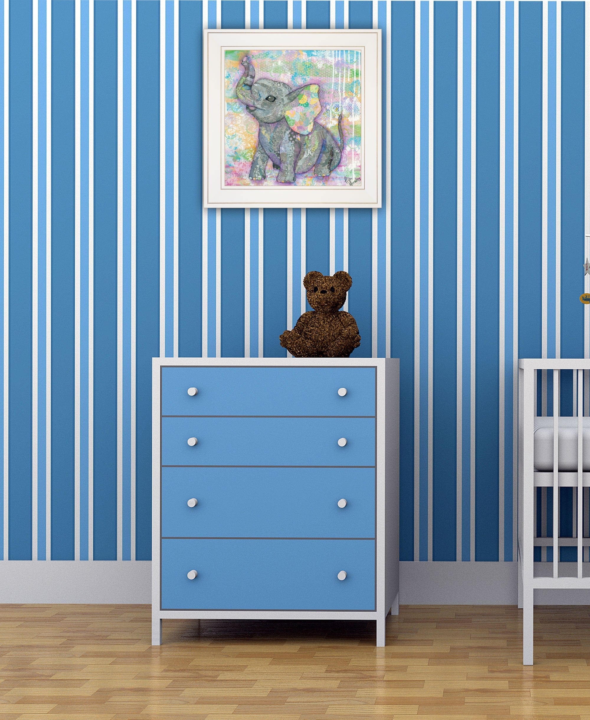 Elephant II 2 White Framed Print Wall Art - Homeroots