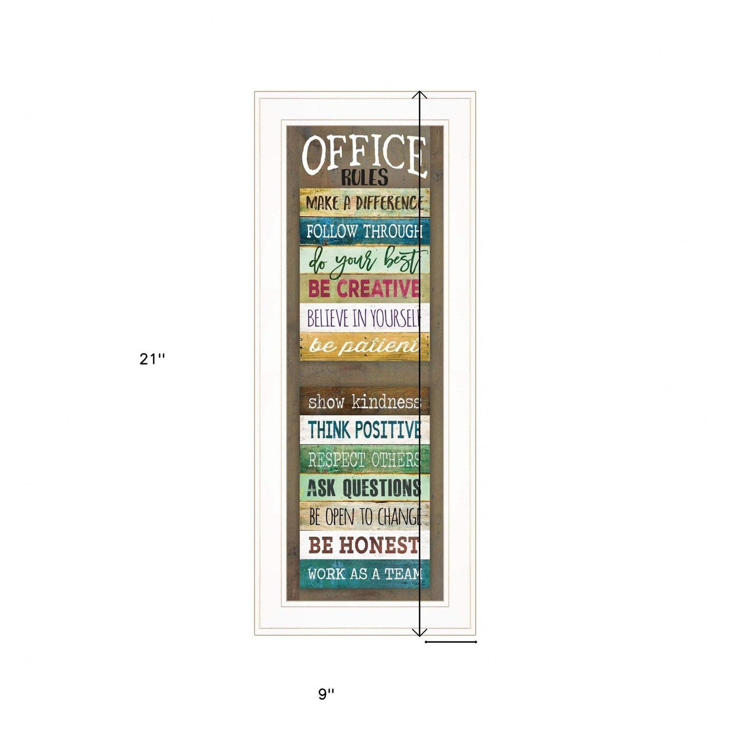 Office Rules 1 White Framed Print Wall Art - Homeroots - Flyclothing LLC